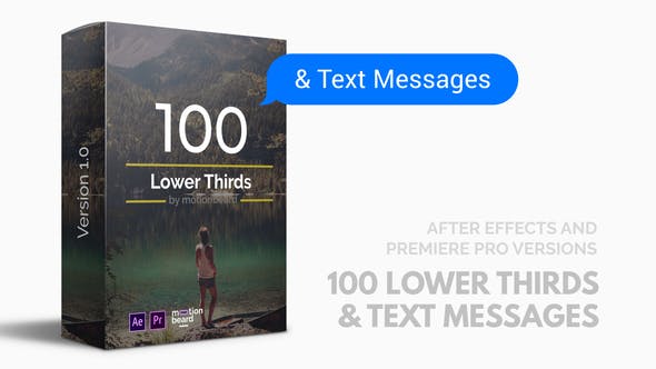 PR预设+AE模板：100种文字标题字幕条动画预设 100 Lower Thirds and Messages