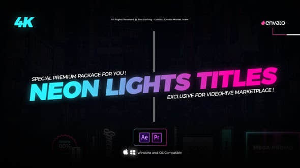 Neon Lights Titles 4K AE